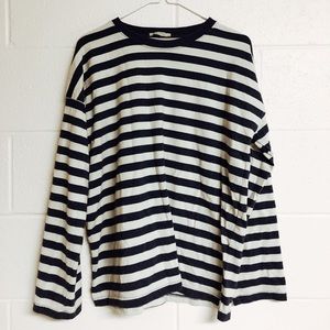 ZARA Trafaluc Navy/White Long Sleeve T-Shirt